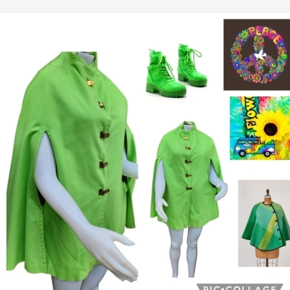 Vintage Jackets & Blazers - 1960's Vintage Neon  cape‎
